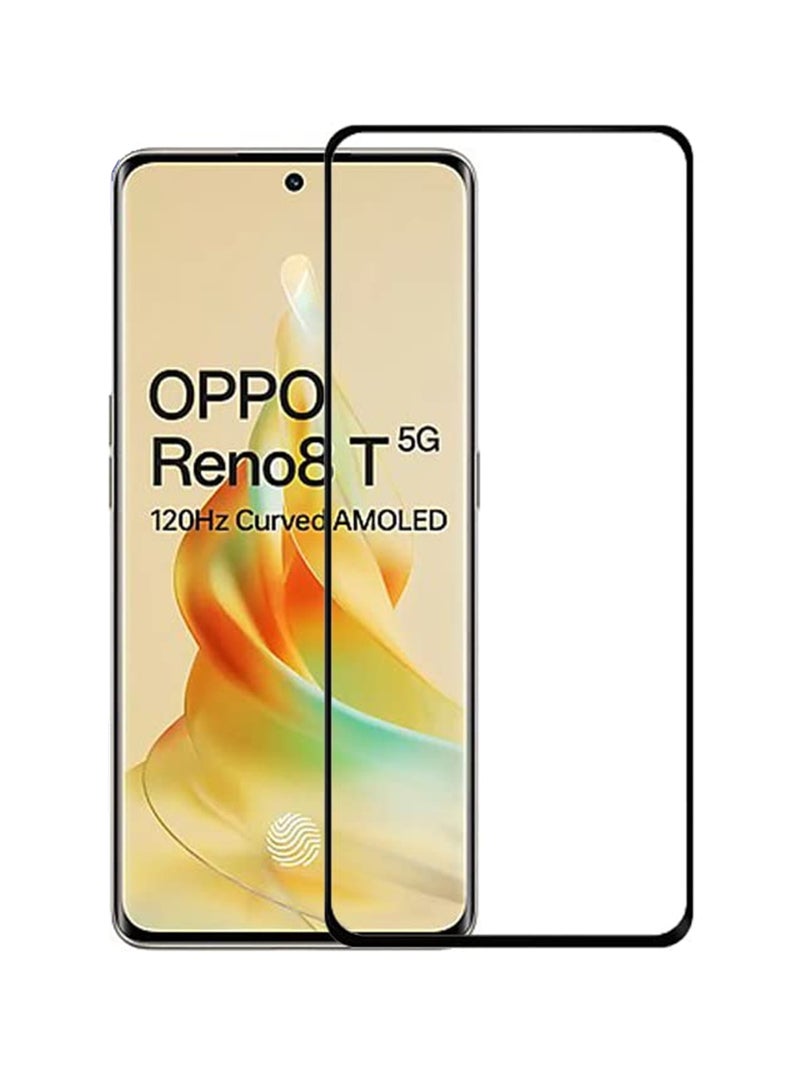 واقي شاشة كامل من الزجاج المقوى لهاتف اوبو رينو 8T 5G، أسود - Image 1