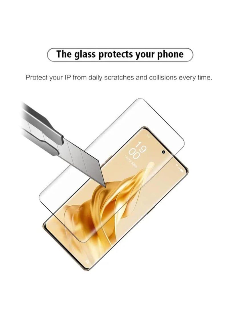 واقي شاشة كامل من الزجاج المقوى لهاتف اوبو رينو 8T 5G، أسود - Image 2