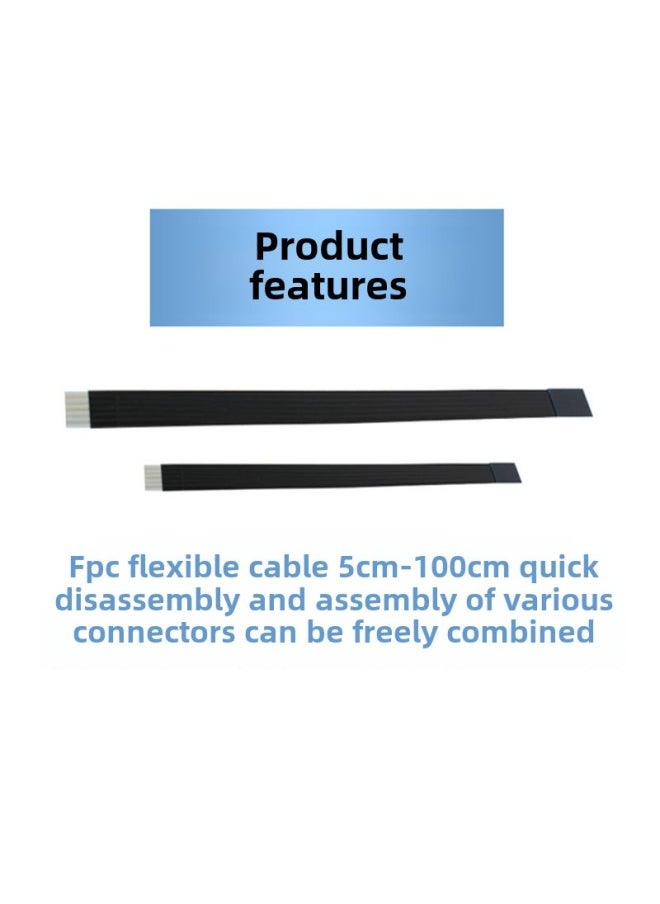 Generic - LDK Ultra-thin Micro USB Flat Flexible Cable FPC Raspberry Pi PTZ Data Transfer USB Male Type-c-Color:Flexible Cable 100cm - Image 1