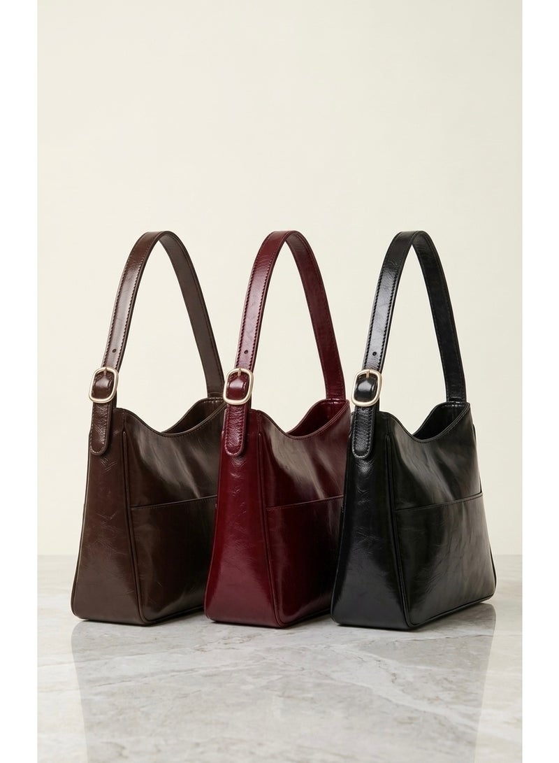 Stylish Brown Shoulder Bag for Women – Classic Elegant Handbag Perfect for University & Work – Fashion Statement Accent - Image 5