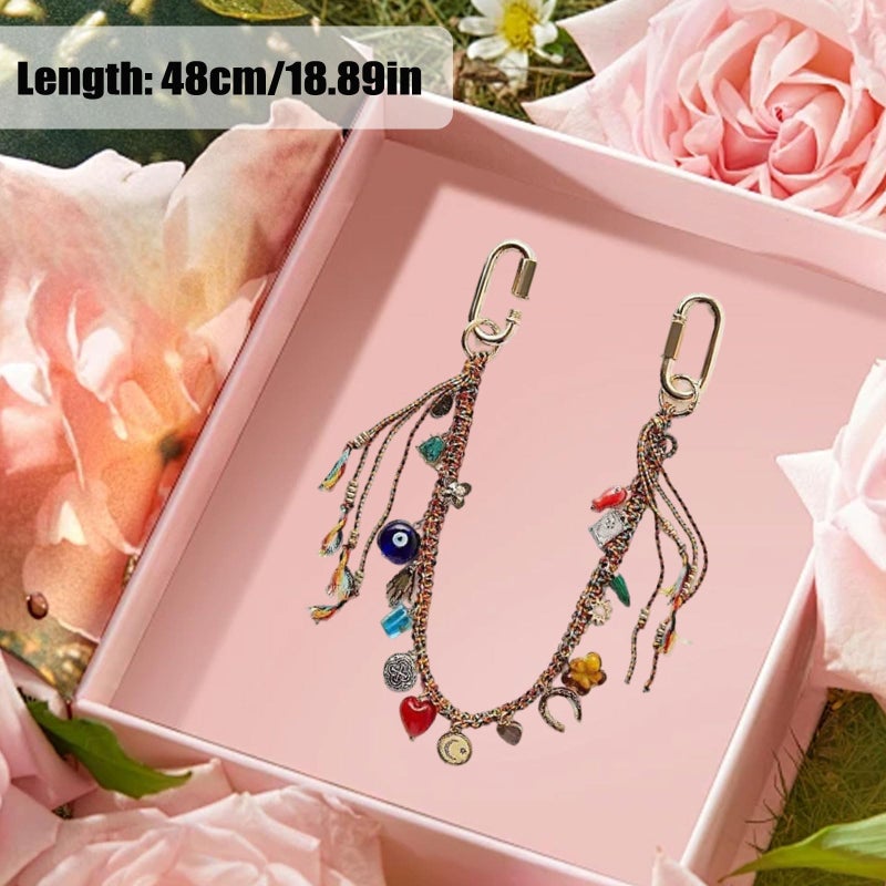 LSBDJDL Chain Beaded Rope Braided Keychain for Handbag Purse Backpack Accessories for Bag Purse Accessories for Women - Image 2