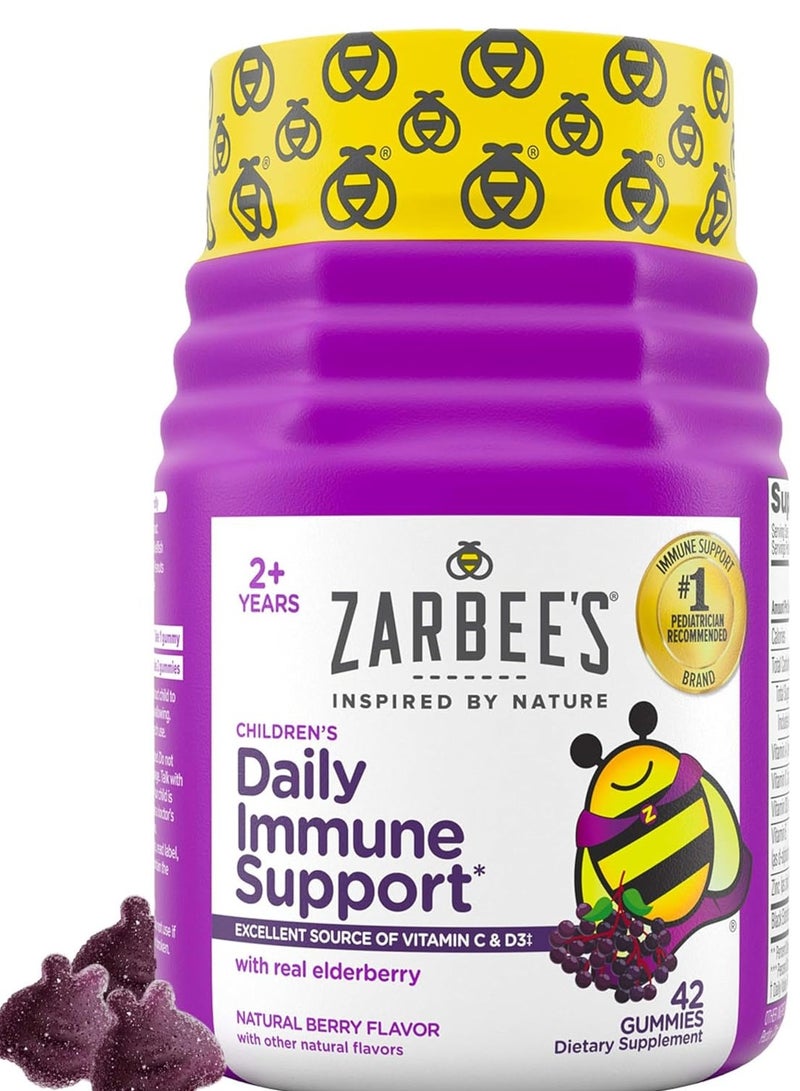 Zarbee's Children's Daily Immune Support with Real Elderberry & Natural Berry Flavor, 42 Gummies - Image 1