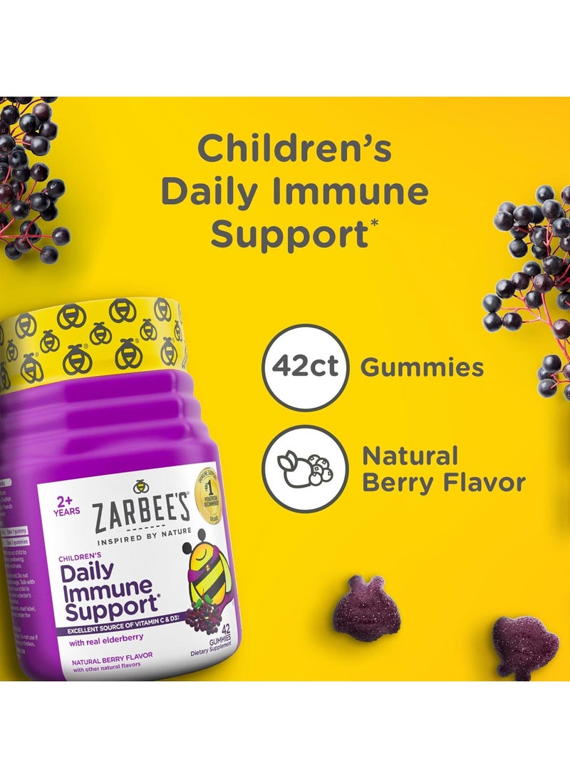 Zarbee's Children's Daily Immune Support with Real Elderberry & Natural Berry Flavor, 42 Gummies - Image 4