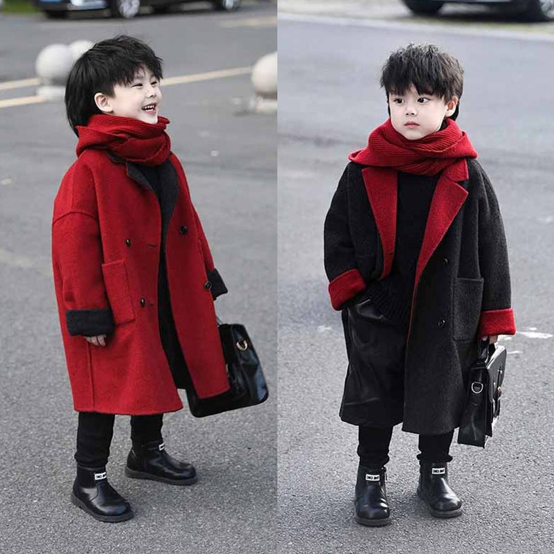 Boy'S Stylish Double-Sided Wool Coat 2026 Winter New Children'S Clothing Korean Style Handsome Jacket Trendy - Image 2