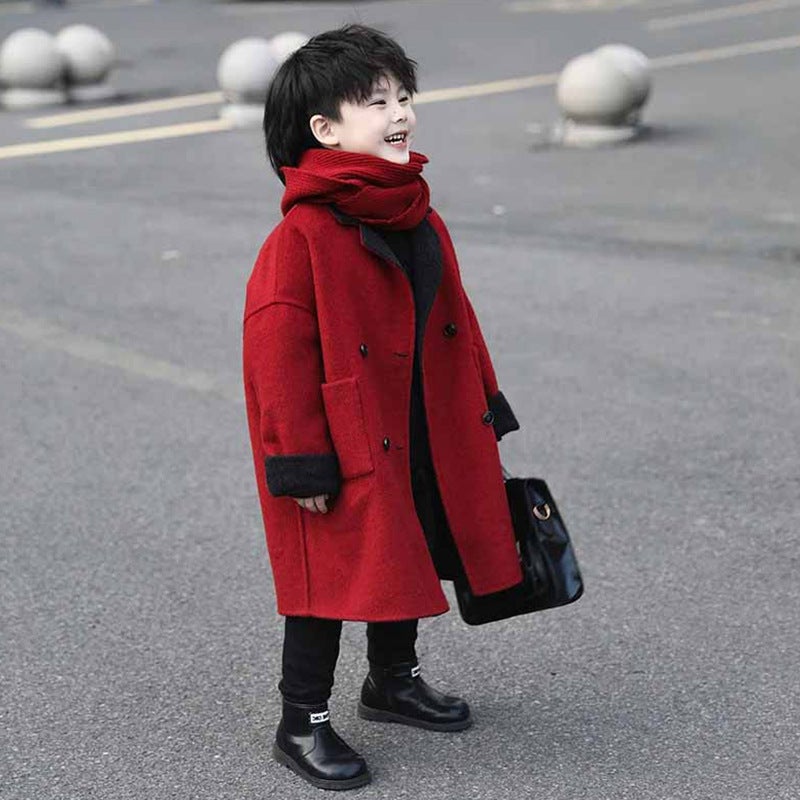 Boy'S Stylish Double-Sided Wool Coat 2026 Winter New Children'S Clothing Korean Style Handsome Jacket Trendy - Image 4