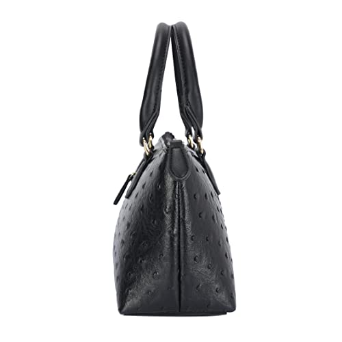 Sachi La Soirée Insulated Purse – Stylish Single Bottle Tote with Thermal Lining – Portable Carrier Bag with Handle (Black Ostrich) - Image 5