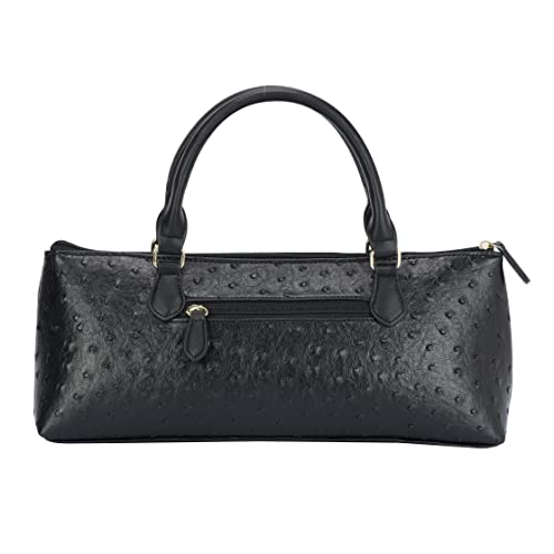Sachi La Soirée Insulated Purse – Stylish Single Bottle Tote with Thermal Lining – Portable Carrier Bag with Handle (Black Ostrich) - Image 4