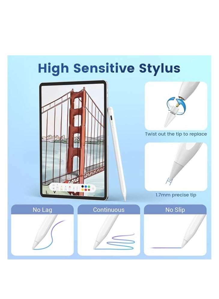 Capacitive stylus suitable for Apple iPad Pro white (2 pen tips included) - Image 3