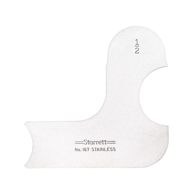 Starrett Individual Radius Gage for Both Convex and Concave Radii - Ideal for Carpenters and Constructions - Stainless Steel, 1/2" Radius Gage, Inch Reading - 167-1/2 - Image 1