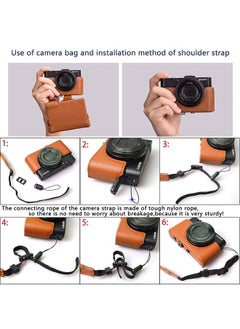 XEVN for Sony rx100 case,for Sony rx100 vi case,dsc-rx100 Mark ii,dsc-rx100 iii.dsc-rx100 iv,dsc-rx100 v RX100 VII m6 5a m3 Protective Leather Camera Case Bag with Camera Shoulder Strap