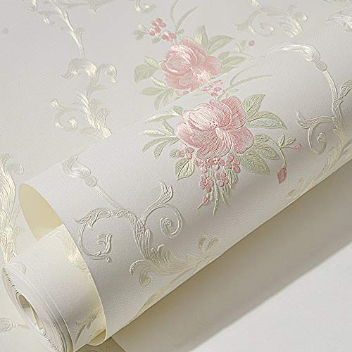 GLOW4U Non-Woven Decorative Flower Contact Paper Self Adhesive Luxury Embossed Floral Peel and Stick Wallpaper for Wall Living Room Bedroom Crafts Wall Decor 20.83 Inches by 9.8 Feet - Image 4