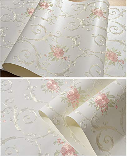 GLOW4U Non-Woven Decorative Flower Contact Paper Self Adhesive Luxury Embossed Floral Peel and Stick Wallpaper for Wall Living Room Bedroom Crafts Wall Decor 20.83 Inches by 9.8 Feet - Image 3