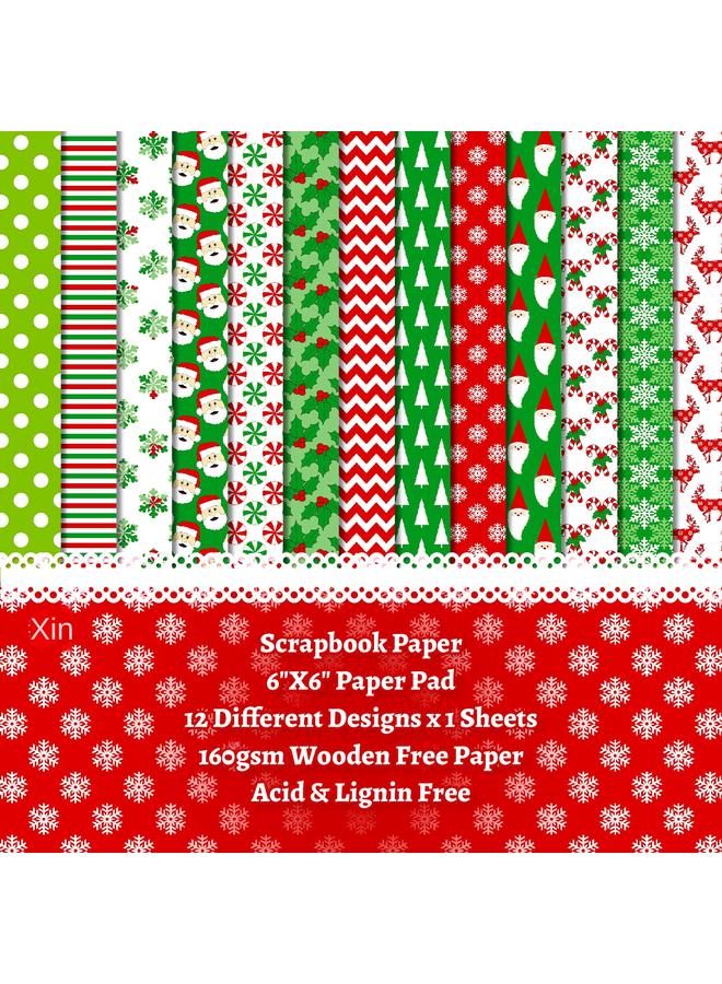 Bluejw 12 Sheets/pack Hand Account Material Paper Background Paper Christmas DIY Photo Album Clip Paper Art Card Pattern Paper - Image 3
