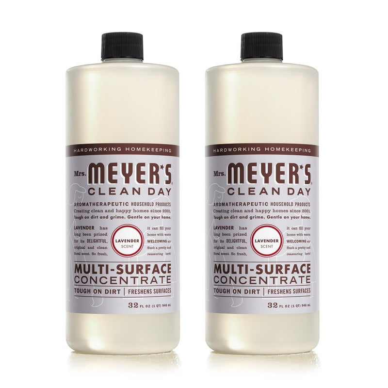 Mrs. Meyer's Clean Day MRS. MEYER'S CLEAN DAY Multi-Surface Cleaner Concentrate, Use to Clean Floors, Tile, Counters, Lavender, 32 fl. oz - Pack of 2 - Image 1