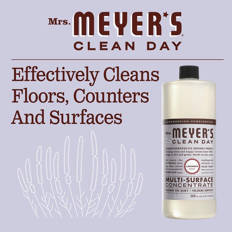 Mrs. Meyer's Clean Day MRS. MEYER'S CLEAN DAY Multi-Surface Cleaner Concentrate, Use to Clean Floors, Tile, Counters, Lavender, 32 fl. oz - Pack of 2 - Image 3