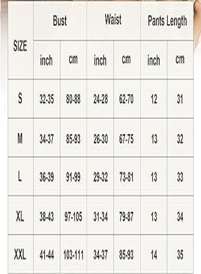2 Pack Women's XL Size 2 Pieces Heart Graphic Print Satin Lounge Set Sleeveless Binding Trim Cami Top and Shorts Pajama Set /XL Bust:98cm Waist:80cm Pants Length:34cm - Image 2