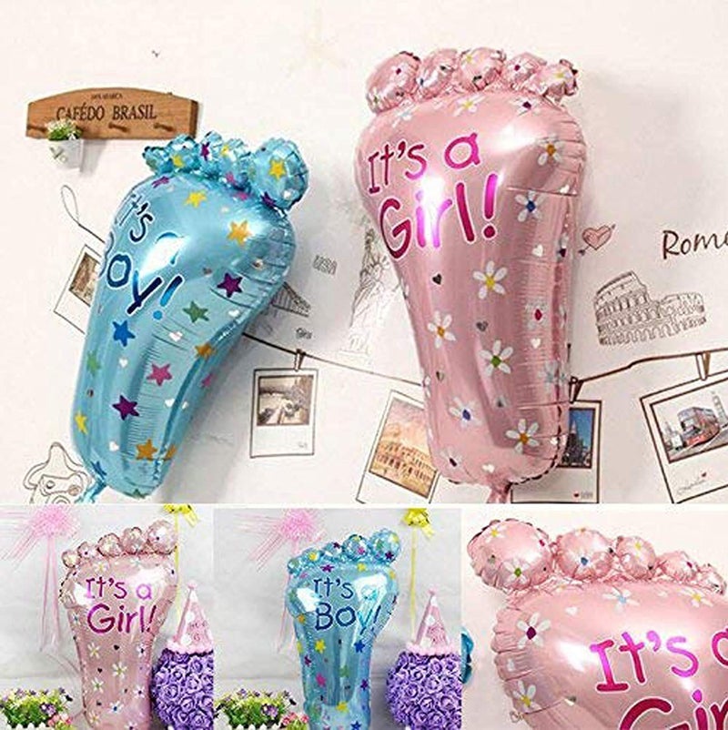 Amit Marketing Baby Shower Decoration Kit Combo - Fringe Foil Curtains, Banner, Foot Balloons & Latex Metallic Balloons I It?s a boy and a Girl Lovely Balloon I Party Decor items - Set of 15 Pcs - Image 4