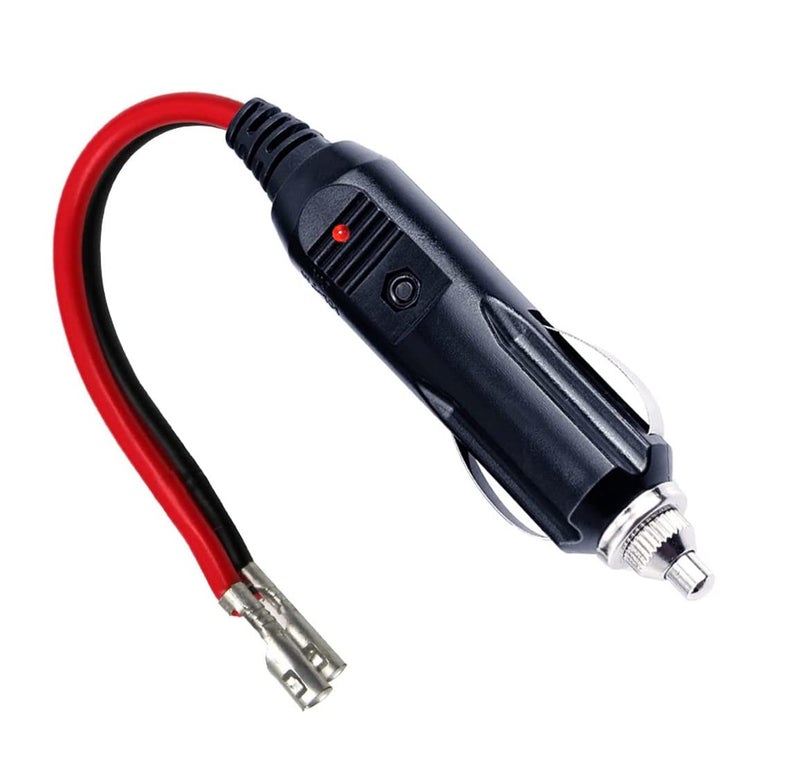 SPARKING موصل ذكر بديل لمشغل السجائر 12 فولت مع أسلاك - موصل طاقة بديل لمشغل السجائر 15 أمبير 12 فولت DC - Image 1