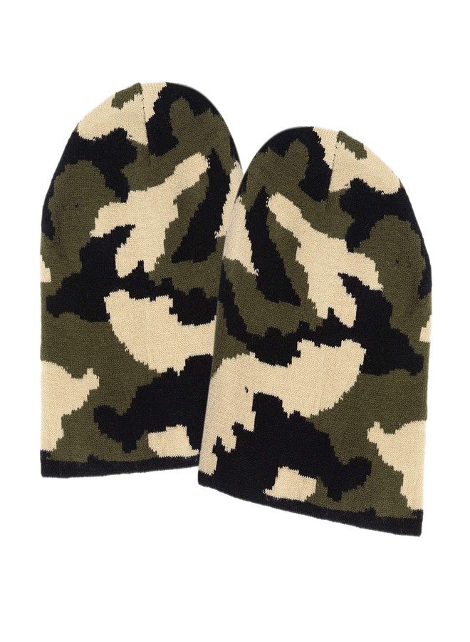 Malvina Men's Imported Camouflage|Army Military Printed Woolen Skull Cap - Pack of 2 - Image 1