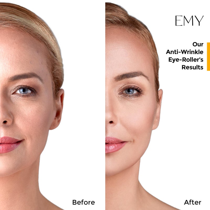 EMY Eye Roller Serum with Caffeine & Hyaluronic Acid Reduces Dark Circles, Puffiness & Fine Lines Cooling Steel Ball Applicator Hydrating Non-Greasy Fast Absorbing For All Skin Types - Image 4