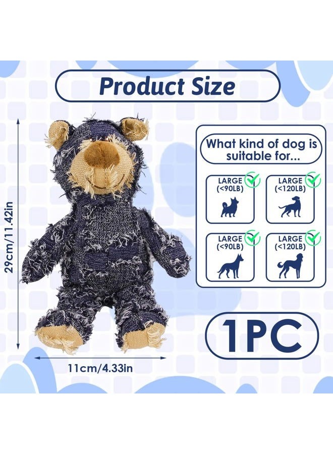MAXBECK Dog Companion for Heavy Chewers- Indestructible Robust Bear Dog Toy, Resistant Squeaky Dog Toys for Heavy Chewers, Unbreakable Stuffed Plush Dog Toys for Aggressive Chewers (A-Navy) - Image 2