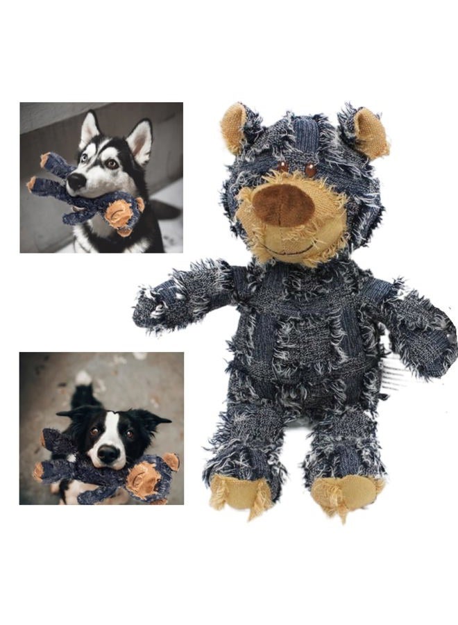 MAXBECK Dog Companion for Heavy Chewers- Indestructible Robust Bear Dog Toy, Resistant Squeaky Dog Toys for Heavy Chewers, Unbreakable Stuffed Plush Dog Toys for Aggressive Chewers (A-Navy) - Image 1