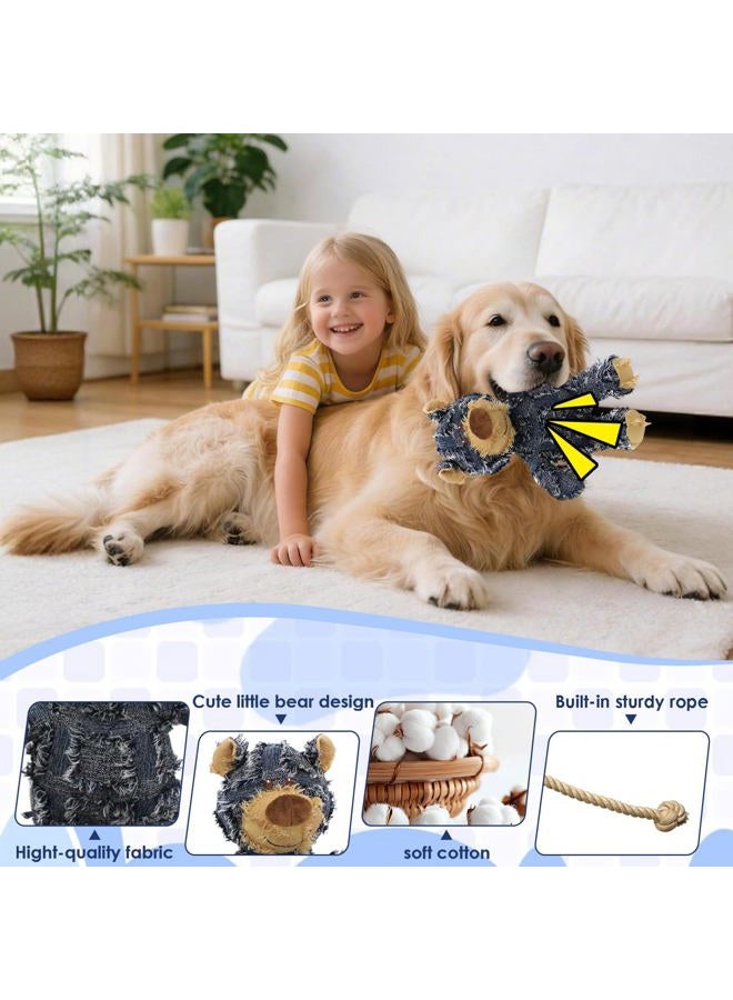 MAXBECK Dog Companion for Heavy Chewers- Indestructible Robust Bear Dog Toy, Resistant Squeaky Dog Toys for Heavy Chewers, Unbreakable Stuffed Plush Dog Toys for Aggressive Chewers (A-Navy) - Image 3