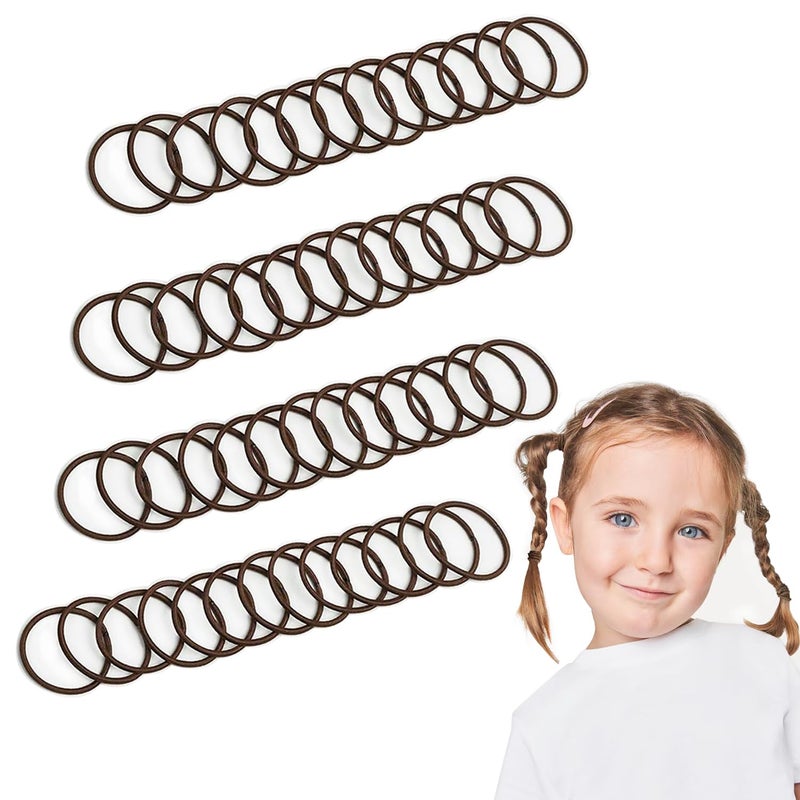 200 Pieces No Crease Elastic Hair Ties25 cm in Diameter Small Hair ElasticsBaby hair Ponytail Holders for WomenGirls and Kids2 mm x 25 cm Brown