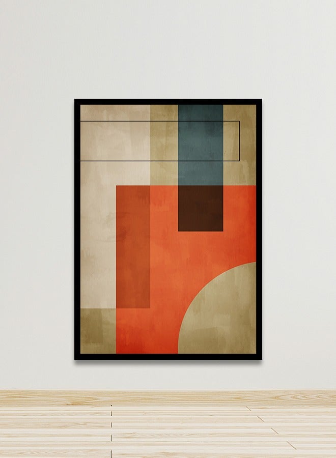 ماركتنا لوحة جدارية قماشية فنية لتزيين الحائط بتصميم تجريدي مع برواز اسود مجوف مقاس 120x80سم قطعة واحدة - Image 1