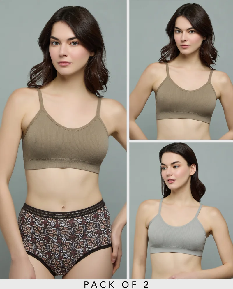 أر أند بي 2 Pack Ribbed Bralettes
