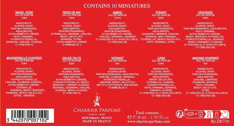 Charrier Parfums 10 Eaux de Parfum Luxurious Gift Box - 57.8 ml - Made in Provence, France - Image 4