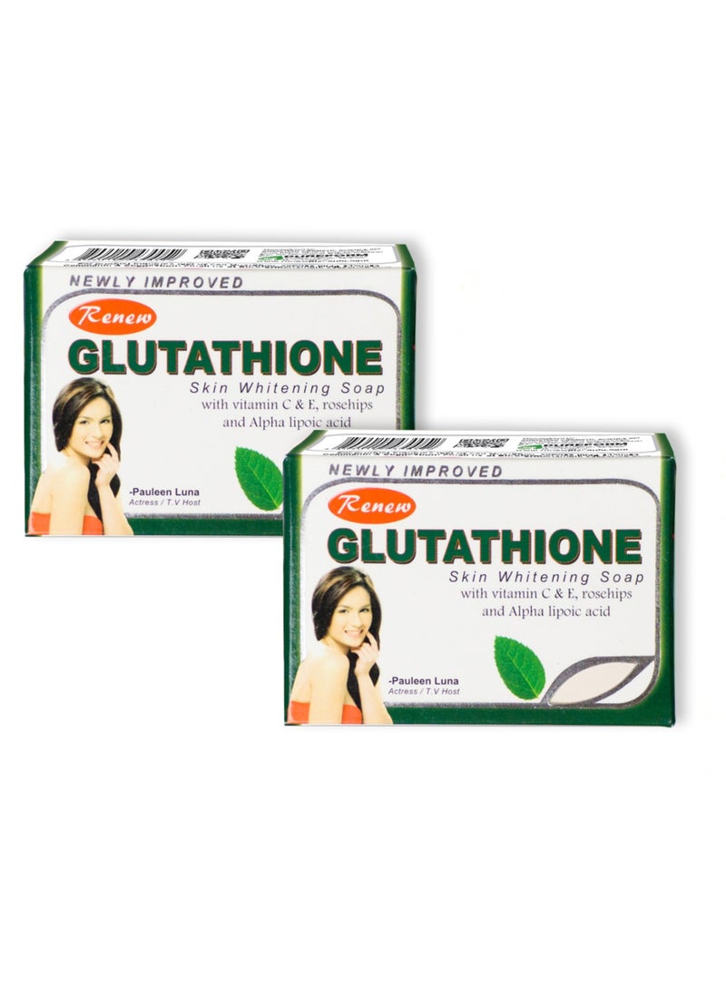 Renew - 2 Piece Glutathione Skin Whitening Soap with Vitamin C & E, Rosehips - Image 1
