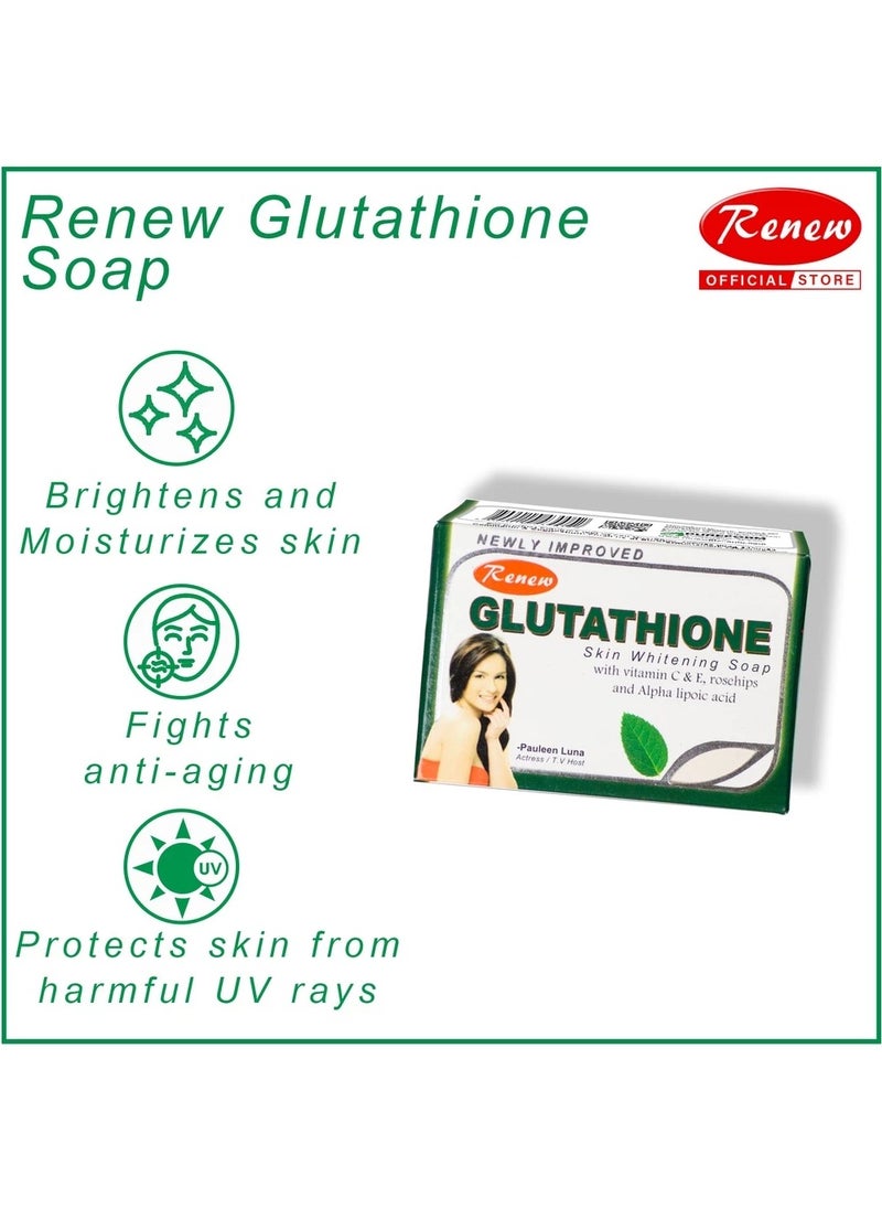 Renew - 2 Piece Glutathione Skin Whitening Soap with Vitamin C & E, Rosehips - Image 1
