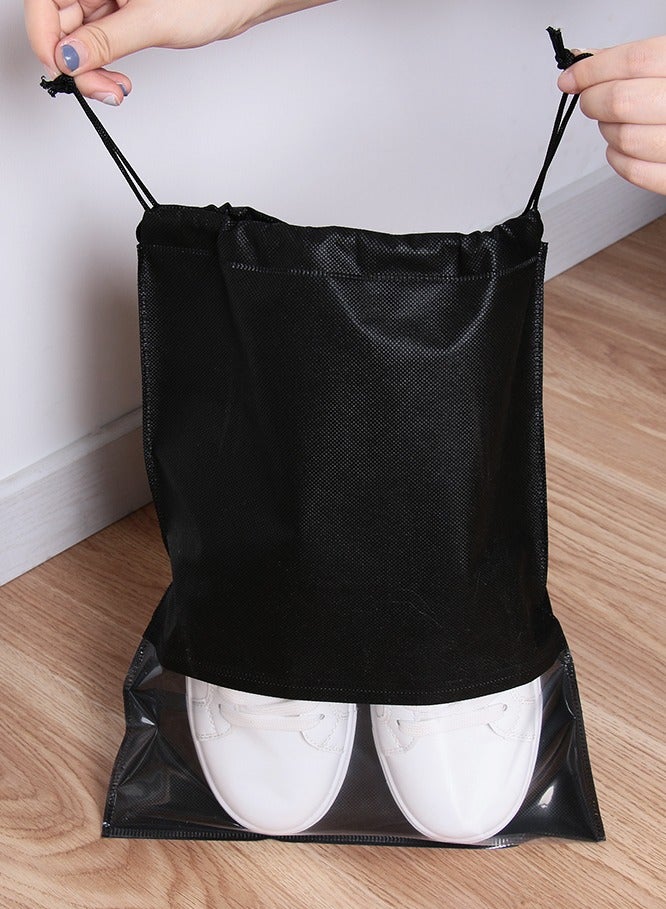 10PCS Waterproof Shoes Storage Bag Pouch Travel Drawstring Bag, Black - Image 2