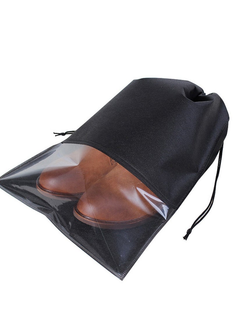 10PCS Waterproof Shoes Storage Bag Pouch Travel Drawstring Bag, Black - Image 4