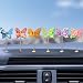 Kurilai 6Pcs Cute Butterfly Car Rear View Mirror Accessories Colorful Funny Resin Car Ornament Shaking Spring Butterfly Figure Dashboard Decorations Exquisite Interior Decor for Home Garden Computer Desk - Image 2