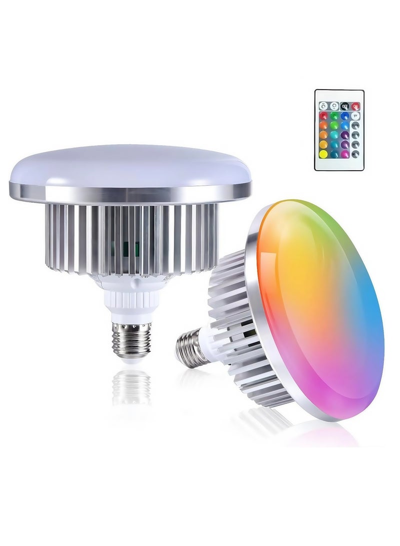 Glanfen 150W Photography RGB Light Bulbs with Remote Control, 3200K-5500K Adjustable Color Temperature, Dimmable, RGB Colors, E27 Socket, for Studio Lighting, Softbox, Photo & Video Shooting - Image 2