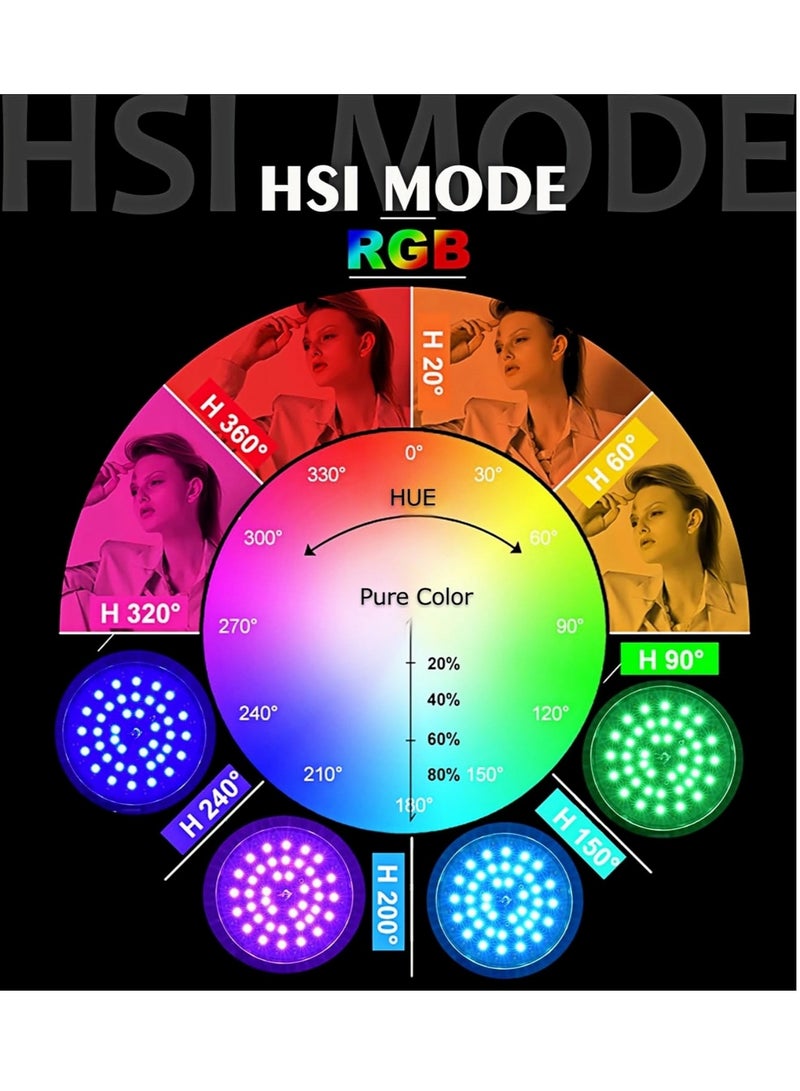 Glanfen 150W Photography RGB Light Bulbs with Remote Control, 3200K-5500K Adjustable Color Temperature, Dimmable, RGB Colors, E27 Socket, for Studio Lighting, Softbox, Photo & Video Shooting - Image 5