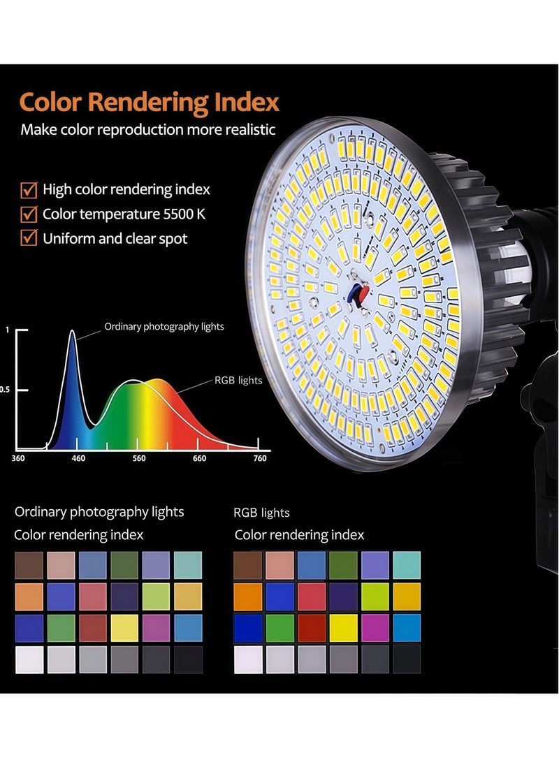 Glanfen 150W Photography RGB Light Bulbs with Remote Control, 3200K-5500K Adjustable Color Temperature, Dimmable, RGB Colors, E27 Socket, for Studio Lighting, Softbox, Photo & Video Shooting - Image 3