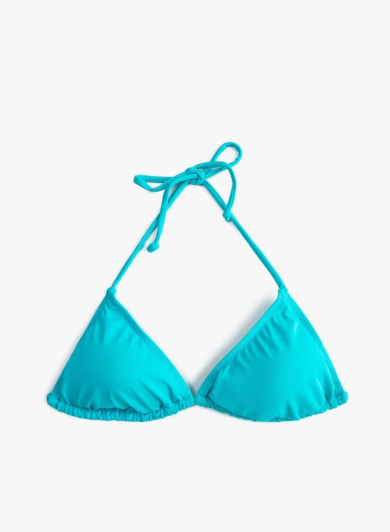 KOTON Padded Halter Neck Triangle Bikini Top