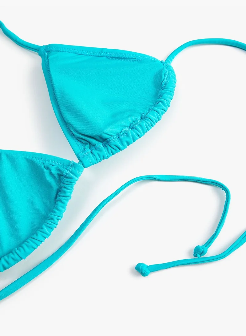 KOTON Padded Halter Neck Triangle Bikini Top