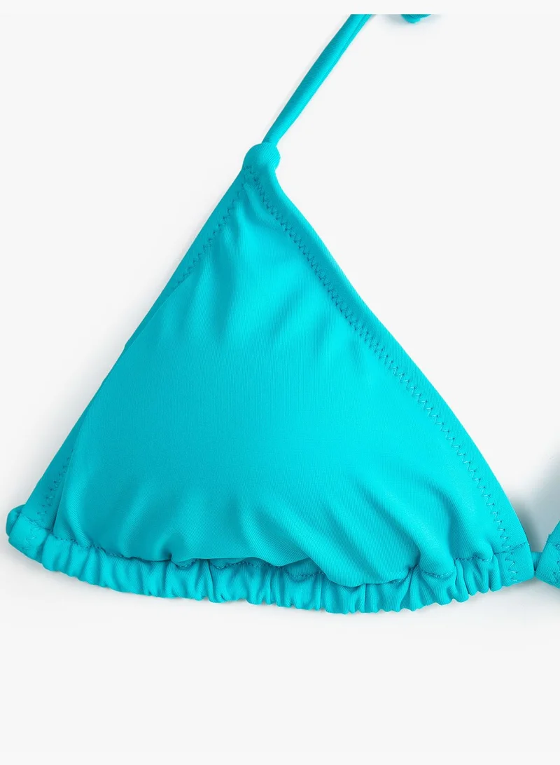 KOTON Padded Halter Neck Triangle Bikini Top
