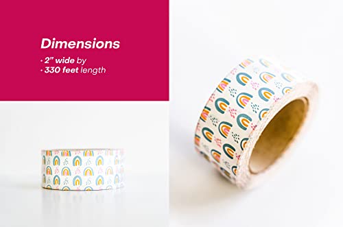 Package Mint Shipping Packing Tape 2 Inch x 110 Yards, 330 Ft Decorative Packaging Tape – Decorative Box Sealing Small Business Supplies – Cute Packaging [Boho Rainbow] - Image 3