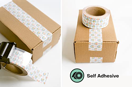 Package Mint Shipping Packing Tape 2 Inch x 110 Yards, 330 Ft Decorative Packaging Tape – Decorative Box Sealing Small Business Supplies – Cute Packaging [Boho Rainbow] - Image 4