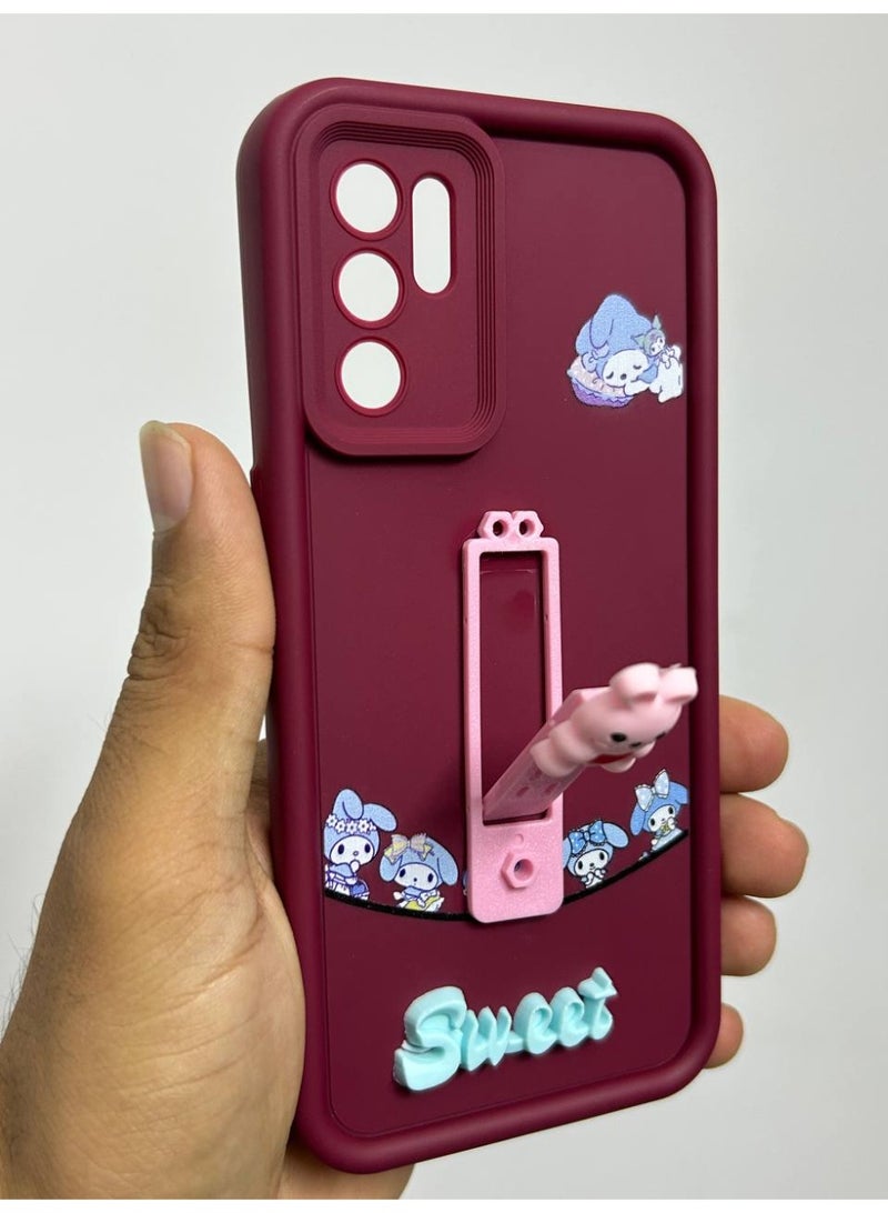 new cartoon-designed back cover with the word "Sweet" on it, compatible with the Oppo Reno 6 phone. - Image 1