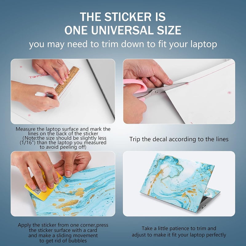 AORTDES Vast Ocean 12.1 13 13.3 14 15 15.4 15.6 Inches Personalized Laptop Skin Sticker Decal Universal Netbook Skin Sticker Reusable Notebook PC Art Decal Protector Cover by - Image 2