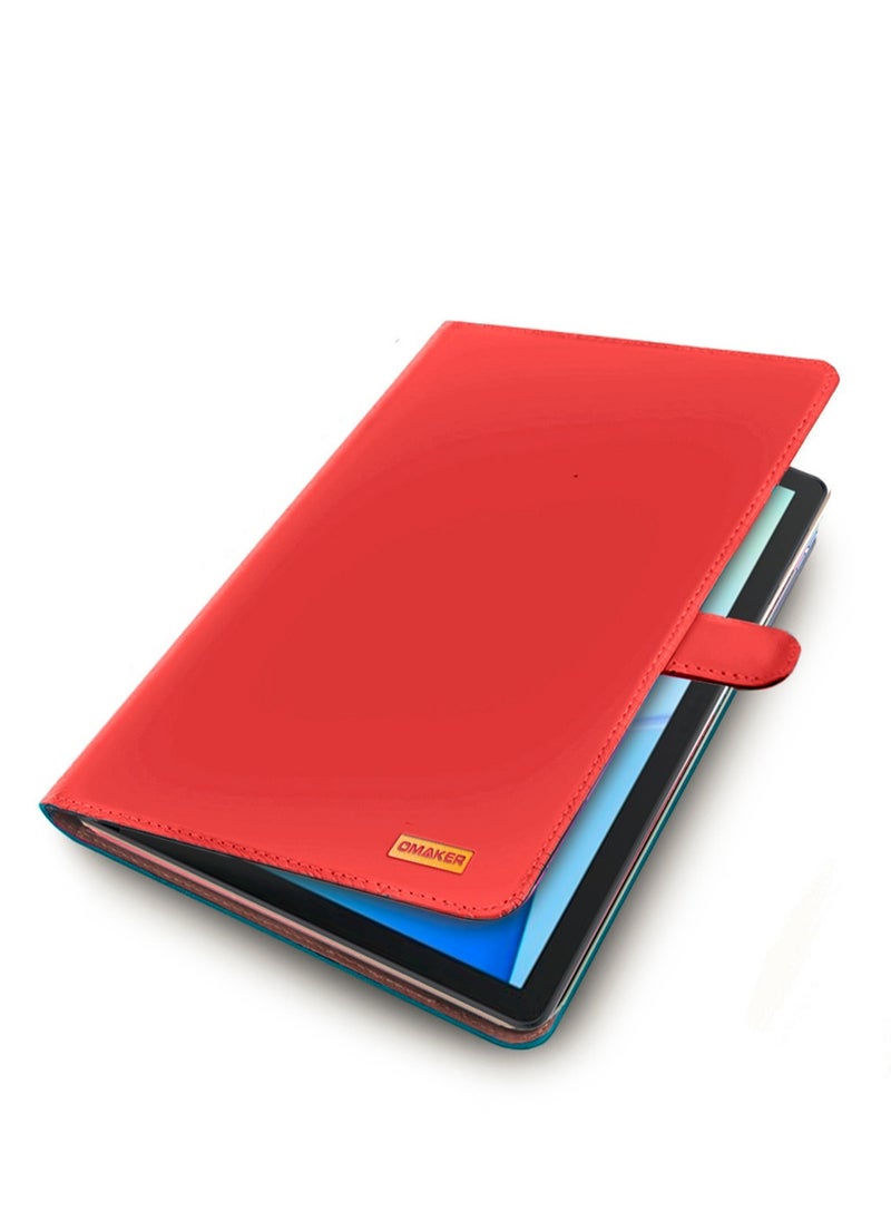 OMAKER - حافظة جلدية ذكية عالية الجودة مع حامل مغناطيسي لجهاز Samsung Galaxy Tab A9 Plus مقاس 11 بوصة 2023 - أحمر - Image 1