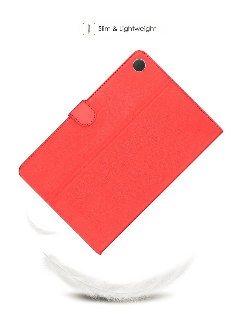OMAKER - حافظة جلدية ذكية عالية الجودة مع حامل مغناطيسي لجهاز Samsung Galaxy Tab A9 Plus مقاس 11 بوصة 2023 - أحمر - Image 1
