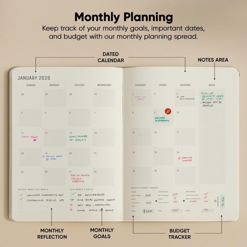 PRODUCTIVITY STORE Dated, 2026 Planner, 8.5" x 11" - The #1 Productivity Planner to Achieve Your 2026 Goals - Planner 2026-2027 by PRODUCTIVITY STORE (A4, GREY) - Image 5