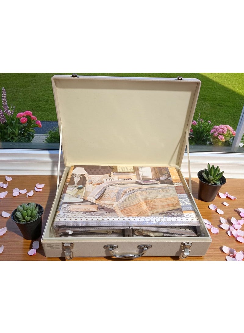 Pure Natural Silk High Grade Silk Printed 4 Pieces Suit Set 1 Quilt 200x230 1Bed Sheet 2Pillowcase  - Image 3